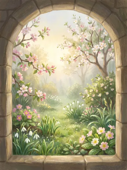 Der Garten, der Raum für den April