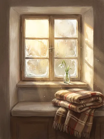 Das Fenster, der Raum für den März